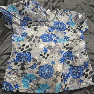 UA Scrubs Sunshine Blossom Silver Top